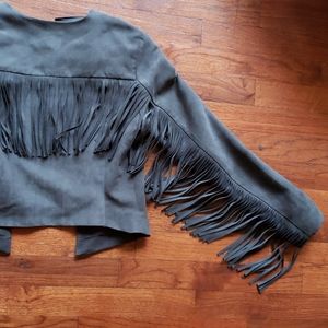 H&M fringe jacket bralette set